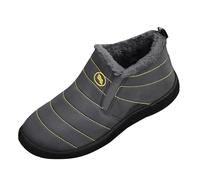 Generisch Scarpe giallo senape da donna 2025 grandi scarpe fredde e stivali senza cotone con vecchi stivali ispessiti, scarpe casual calde alte 40, grigio., 44 EU
