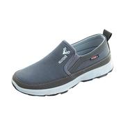 Generisch Scarpe in tela da uomo senza lacci, scarpe per il tempo libero, comode da camminare, per il fitness, traspiranti, leggere, antiscivolo, suola in gomma, grigio., 40 EU