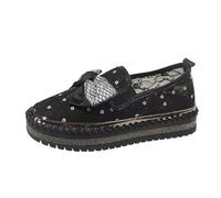 Generisch Scarpe in tessuto da donna leggere, scarpe da ginnastica in rete, stile retrò, scarpe basse alla moda, comode, scarpe sportive per il tempo libero, scarpe da lavoro, Nero , 37 EU