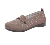 Generisch Scarpe in tessuto da donna, per il tempo libero, estive, traspiranti, comode, tinta unita, leggere, suola morbida, antiscivolo, per attività all'aperto, casual, estive, 34-40 EU, caffè, 39