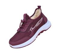 Generisch Scarpe invernali da donna foderate - con lacci, stivali da neve a gambo corto, scarpe basse e calde, comode scarpe da corsa, antiscivolo, morbide e invernali, Lilla, 41 EU