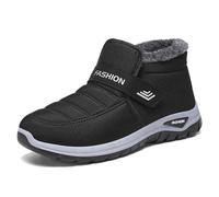 Generisch Scarpe invernali da donna, invernali, per esterni, antiscivolo, larghe, eleganti, ergonomiche, per la neve, con piedini larghi, per l'arco del piede, per la neve, Nero , 42 EU