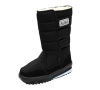 Generisch Scarpe invernali da uomo, foderate, scarpe da neve, impermeabili, calde, per il tempo libero, morbide fodere, antivento, suola in gomma antiscivolo per passeggiate, shopping, Nero , 37 EU