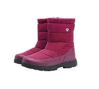 Generisch Scarpe invernali da uomo senza lacci, scarpe da trekking da uomo, leggere, mezze alte, invernali, senza cerniera, antiscivolo, comode, Colore: rosso, 38 EU