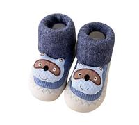 Generisch Scarpe invernali per neonati, fondo morbido, antiscivolo, calde, per interni, motivo animali cartoni animati, Blu, 20 EU