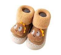 Generisch Scarpe invernali per neonati, fondo morbido, antiscivolo, calde, per interni, motivo animali cartoni animati, giallo., 20 EU
