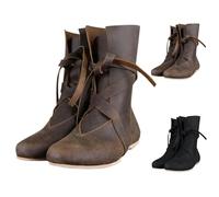 Generisch Scarpe medievali da uomo e donna, stile retrò, medievale, punk, stivali da cavaliere, morbidi e confortevoli, in pelle PU, per costume da cosplay, marrone, 38 EU