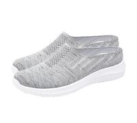 Generisch Scarpe mimetiche da donna, elastiche, mezza confezione, con suola morbida, per il tempo libero, scarpe alte da donna, grigio., 37 EU