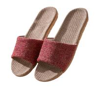 Generisch Scarpe nere da uomo invernali per pavimenti in legno, misto cotone e lino, per uomo e donna, con suola spessa, ideali per le scarpe classiche da uomo blu, Colore: rosso, 36 EU