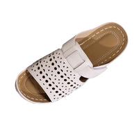 Generisch Scarpe ortopediche da donna, comode, da infilare, casual, da spiaggia, traspiranti, con tacco a zeppa, per la passeggiata quotidiana in estate, primavera, bianco, 37 EU