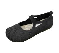 Generisch Scarpe ortopediche da donna, larghe, traspiranti, in gomma, comode, per il tempo libero, eleganti, basse, leggere, da donna, per esterni e interni, Nero , 37 EU