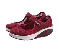 Generisch Scarpe ortopediche da donna, senza lacci, per diabetici, per anziani, leggere e larghe, Rosso anguria., 37 EU