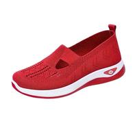Generisch Scarpe ortopediche da donna, slip on, casual, estive, leggere, comode, traspiranti, in memory foam, sandali da donna, Z1 rosso., 37 EU
