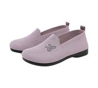 Generisch Scarpe ortopediche estive da donna, slip-on per il tempo libero, antiscivolo, suola profilata, scarpe da trekking, comode da camminare, leggere, eleganti, piatte, Lilla, 42 EU