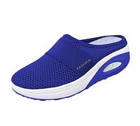 Generisch Scarpe ortopediche per camminare, per il tempo libero con supporto per l'arco del piede, Slip-On Air Comfort Knit Outdoor Walking Scarpe per il tempo libero da donna, Blu, 40 EU