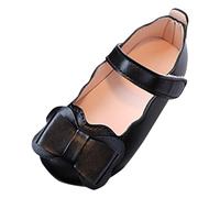 Generisch Scarpe per bambini, comode scarpe per il tempo libero con suola morbida, alla moda, piatte, per attività all'aria aperta, con nodo e fiocco, Nero , 24 EU