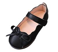 Generisch Scarpe per bambini, comode scarpe per il tempo libero con suola morbida, suola piatta alla moda, scarpe da principessa con nodo con fiocco, Nero , 22.5 EU