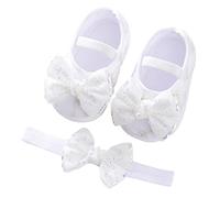 Generisch Scarpe per bambini con suola morbida alla moda per principesse piccole, dettagli perlati, motivo floreale, traspiranti, suola flessibile, per interni ed esterni, graziose scarpe per feste