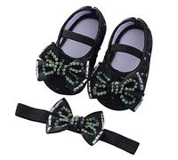 Generisch Scarpe per bambini con suola morbida alla moda per principesse piccole, dettagli perlati, motivo floreale, traspiranti, suola flessibile, per interni ed esterni, graziose scarpe per feste