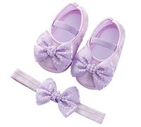 Generisch Scarpe per bambini con suola morbida alla moda per principesse piccole, dettagli perlati, motivo floreale, traspiranti, suola flessibile, per interni ed esterni, graziose scarpe per feste