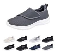 Generisch Scarpe per diabetici extra larghe per uomo e donna, ortopediche, gonfie, leggere, per anziani, comode, per il tempo libero, senza lacci, con cinturino regolabile