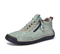 Generisch Scarpe per il tempo libero da uomo con cerniera laterale, allacciatura per la vita quotidiana, comfort tutto l'anno, versatili, abbinabili a jeans e pantaloni casual, Verde chiaro, 41 EU