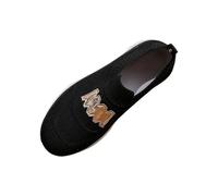 Generisch Scarpe per il tempo libero, scarpe basse da donna, nere, comode scarpe da trekking, scarpe antiscivolo con supporto per l'arco del piede, scarpe da donna leggere piatte, Nero , 37 EU