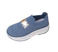 Generisch Scarpe per il tempo libero, scarpe basse da donna, nere, comode scarpe da trekking, scarpe antiscivolo con supporto per l'arco del piede, scarpe da donna leggere piatte, Blu, 41 EU