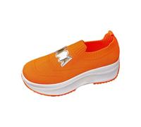 Generisch Scarpe per il tempo libero, scarpe basse da donna, nere, comode scarpe da trekking, scarpe antiscivolo con supporto per l'arco del piede, scarpe da donna leggere piatte, Colore: arancione