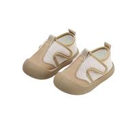 Generisch Scarpe per imparare a camminare, funzionali, progettate per i primi passi, calzini flessibili con suola in gomma, scarpe traspiranti per interni ed esterni, Stile_j02 cachi, 27