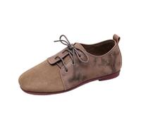 Generisch Scarpe piatte senza tempo con design con piccolo cinturino, punta larga, comode pantofole per tutti i giorni, ideali per il tempo libero, le vacanze e gli appuntamenti, marrone, 43 EU