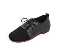 Generisch Scarpe piatte senza tempo con design con piccolo cinturino, punta larga, comode pantofole per tutti i giorni, ideali per il tempo libero, le vacanze e gli appuntamenti, Nero , 36 EU