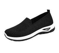 Generisch Scarpe piatte versatili traspiranti morbide casual per le mamme scarpe professioni di cura donna 43, Nero , 38 EU