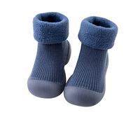 Generisch Scarpe primi passi per bambini, scarpe per bambini, scarpe per bambini, scarpe da pavimento antiscivolo, con fondo morbido, Blu, 22 EU