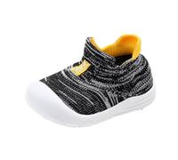 Generisch Scarpe primi passi per bambini, suola morbida, antiscivolo, traspiranti, supporto per i primi corridori, ragazzi e ragazze, 01 nero, 20 EU