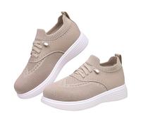 Generisch Scarpe sportive da donna con plateau in rete, traspiranti, con comodo letto, comode da jogging, per attività all'aria aperta, per il tempo libero, per camminare, estive, beige., 41 EU