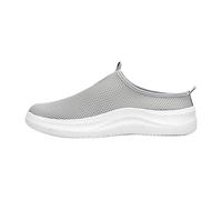 Generisch Scarpe sportive da donna e uomo, in rete, scarpe da ginnastica, scarpe da trekking, per il tempo libero, per il fitness, per il golf, per l'estate, senza lacci, grigio., 47 EU