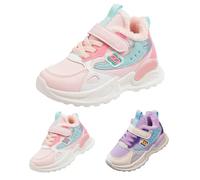 Generisch Scarpe sportive da ragazza, con fodera calda, scarpe da corsa su strada, per bambini, scarpe da ginnastica invernali, comode per bambini, scarpe da jogging, Lilla, 32 EU