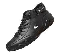 Generisch Scarpe sportive da uomo alla moda primavera e fondo piatto, rete leggera traspirante da infilare, comode, tinta unita, semplici. Caratteristiche: scarpe originali da uomo, Nero , 47 EU