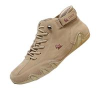 Generisch Scarpe sportive da uomo alla moda primavera e fondo piatto, rete leggera traspirante da infilare, comode, tinta unita, semplici. Caratteristiche: scarpe originali da uomo, cachi, 48 EU