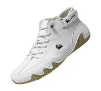 Generisch Scarpe sportive da uomo alla moda primavera e fondo piatto, rete leggera traspirante da infilare, comode, tinta unita, semplici. Caratteristiche: scarpe originali da uomo, bianco, 40 EU