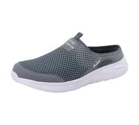 Generisch Scarpe sportive da uomo con tomaia in rete, traspiranti, comode, suola piatta, tinta unita, design alla moda per l'uso quotidiano, grigio., 45 EU