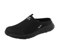 Generisch Scarpe sportive da uomo con tomaia in rete, traspiranti, comode, suola piatta, tinta unita, design alla moda per l'uso quotidiano, Nero , 43 EU