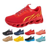 Generisch Scarpe sportive da uomo e donna, motivo fiamma, scarpe da corsa, scarpe da ginnastica, traspiranti, per attività all'aperto, fitness, palestra, per il tempo libero, Colore: rosso, 36