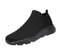 Generisch Scarpe sportive da uomo senza lacci: scarpe da ginnastica con suola morbida, antiscivolo, per attività all'aria aperta, ammortizzanti, traspiranti, comode, per il tempo libero, Nero , 40 EU