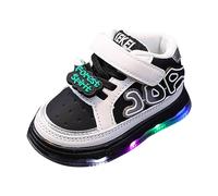 Generisch Scarpe sportive leggere per bambini, con suola morbida antiscivolo, piccole, bianche, comode per i piedi attivi dei bambini, Nero , 26 EU