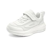 Generisch Scarpe sportive traspiranti per bambini in tessuto a rete con suola morbida per ragazze scarpe casual leggere dal design volante per bambini attivi, bianco, 33.5 EU