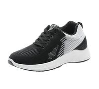 Generisch Scarpe sportive traspiranti stringate da donna, scarpe basse per il tempo libero, unisex, scarpe da lavoro leggere, sportive, traspiranti, Nero , 40 EU
