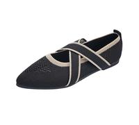 Generisch Scarpe stringate da donna con dettagli a fiocco e suola piatta. Scarpe leggere per il tempo libero in blu scuro con cinturino simile a Mary-Jane | Scarpe alla moda per l'estate e l'autunno