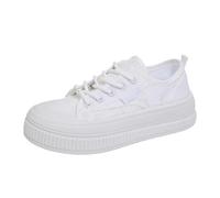 Generisch Scarpe traspiranti per il tempo libero da donna, superficie in rete leggera, comode suole piatte, ideali per tutti i giorni, vacanze, tempo libero, bianco, 37 EU